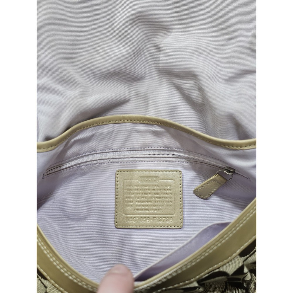 Coach F13739 Signature Soho Flap Shoulder Bag Purse Tan With Matching Wallet Y2K - Picture 8 of 14